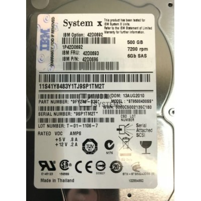 Жесткий диск IBM 42D0696 500Gb  SAS 2,5" HDD