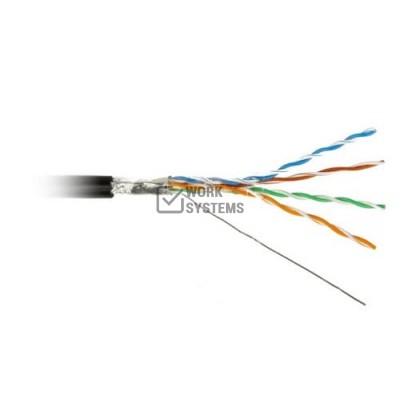FUTP4-C5E-S24-OUT-PE-BK-500 Кабель витая пара Hyperline F/UTP 5e кат. 4 пары