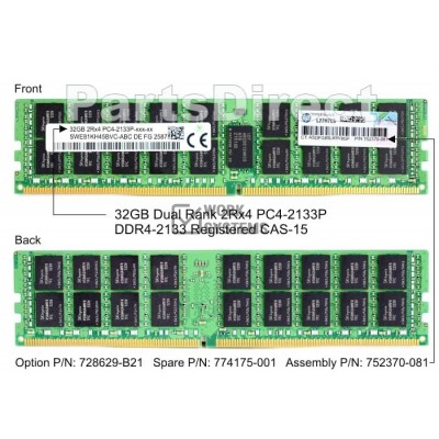 752370-081 Оперативная память HP Enterprise 32 Гб DIMM DDR4 2133 МГц