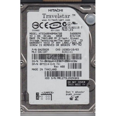 Жесткий диск Hitachi 0A25839 40Gb 5400 IDE 2,5" HDD