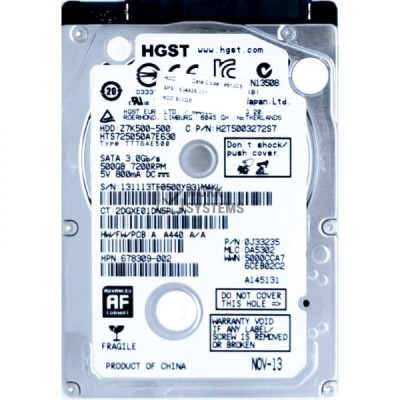Жесткий диск Hitachi 678309-002 500Gb 7200 SATAIII 2,5" HDD
