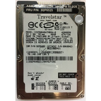 Жесткий диск Hitachi 92P6482 40Gb 4200 IDE 2,5" HDD