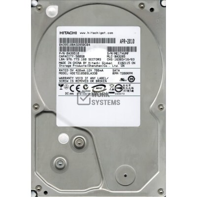 Жесткий диск Hitachi HDE721050SLA330 500Gb 7200 SATAII 3.5" HDD