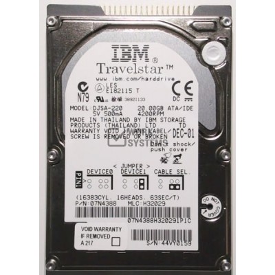 Жесткий диск IBM DJSA-220 20Gb 4200 IDE 2,5" HDD