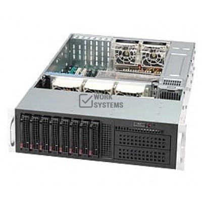 Supermicro 2U RM Black Chassis DVD 8HS SAS/SATA Bays 800W RPS [CSE-835TQ-R800B]
