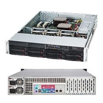 Supermicro 2U RM SC825TQ-R700LPB Eatx Black DVD 7LP I/O 8x HS SAS/SATA 700W RPS [CSE-825TQ-R700LPB]
