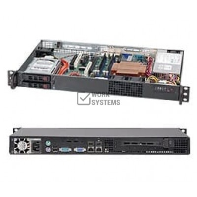 Supermicro SC510T-200B Chassis - 1U - Rack-mountable - 2 Bays - 200W - Black [CSE-510T-200B]