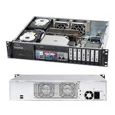 Supermicro SC512L-260B-LCD Chassis - Rack-mountable - Black [CSE-512L-260B-LCD]