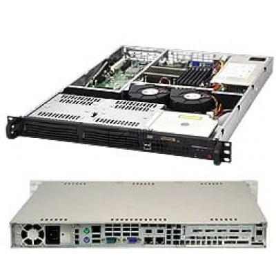 Supermicro SuperChasis 811L-600B System Cabinet - Rack-mountable - Black - 1U - 2 x Ba[CSE-811L-600