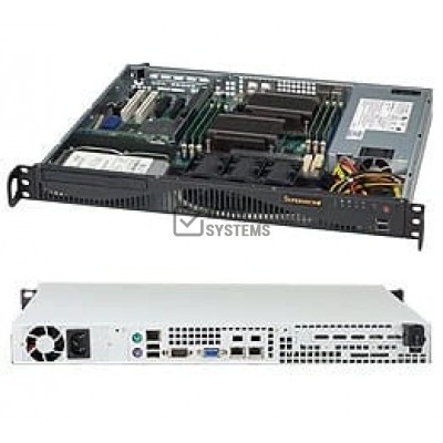 Supermicro SuperChassis 512F-600B System Cabinet - Rack-mountable - Black - 1U [CSE-512F-600B]
