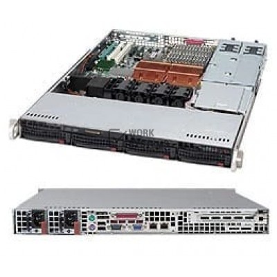 Supermicro SuperChassis 815TQ-R500CB System Cabinet - Rack-mountable - Black - 1U -[CSE-815TQ-R500C