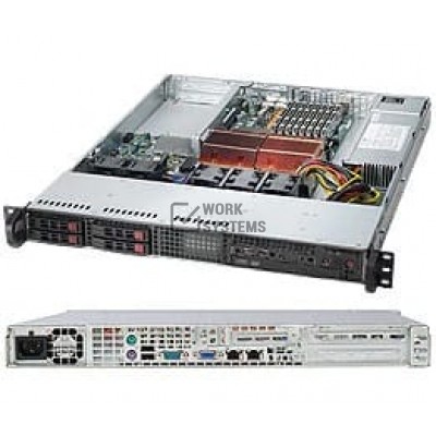 Supermicro SC111T-560UB Chassis - 1U - Rack-mountable - 5 Bays - 560W - Black [CSE-111T-560UB]