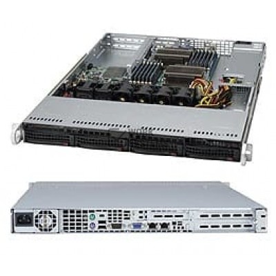 Supermicro SuperChassis SC815T-563UB System Cabinet - Rack-mountable - Black - 1U - 4[CSE-815T-563U