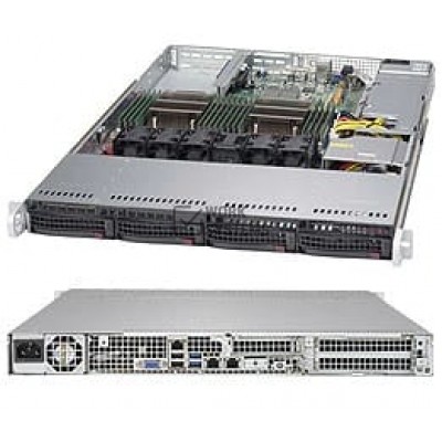 Supermicro SuperChassis SC815TQ-600WB System Cabinet - Rack-mountable - Black - 1U -[CSE-815TQ-600W