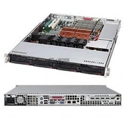 Supermicro SuperChassis SC815TQ-720CB Rackmount Enclosure - Rack-mountable - Black -[CSE-815TQ-720C