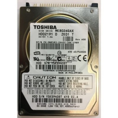 Жесткий диск Toshiba N8583 80Gb 5400 IDE 2,5" HDD