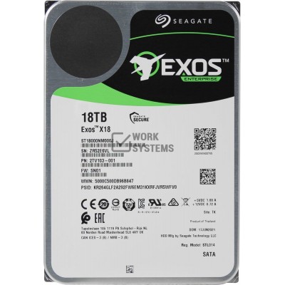 ST18000NM000J Жесткий диск Seagate Exos X18 18TB HDD SATA III 3.5