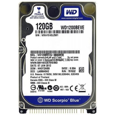 Жесткий диск Western Digital WD1200BEVE 120Gb 5400 IDE 2,5" HDD