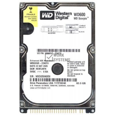Жесткий диск Western Digital WD600UE 60Gb 5400 IDE 2,5" HDD