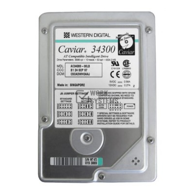 Жесткий диск Western Digital Caviar 34300 4,3Gb 5400 IDE 3.5" HDD